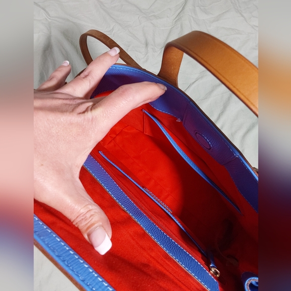 Dooney & Bourke Cobalt Blue NWOTS and Tan Shoulder Bag w/Wallet & Dusty - Picture 9 of 16